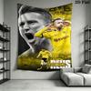 Custom Borussia Dortmund Wall Hanging Printed Fabric Blanket Decorative Tapestries for Bedroom Living Room Home Decor