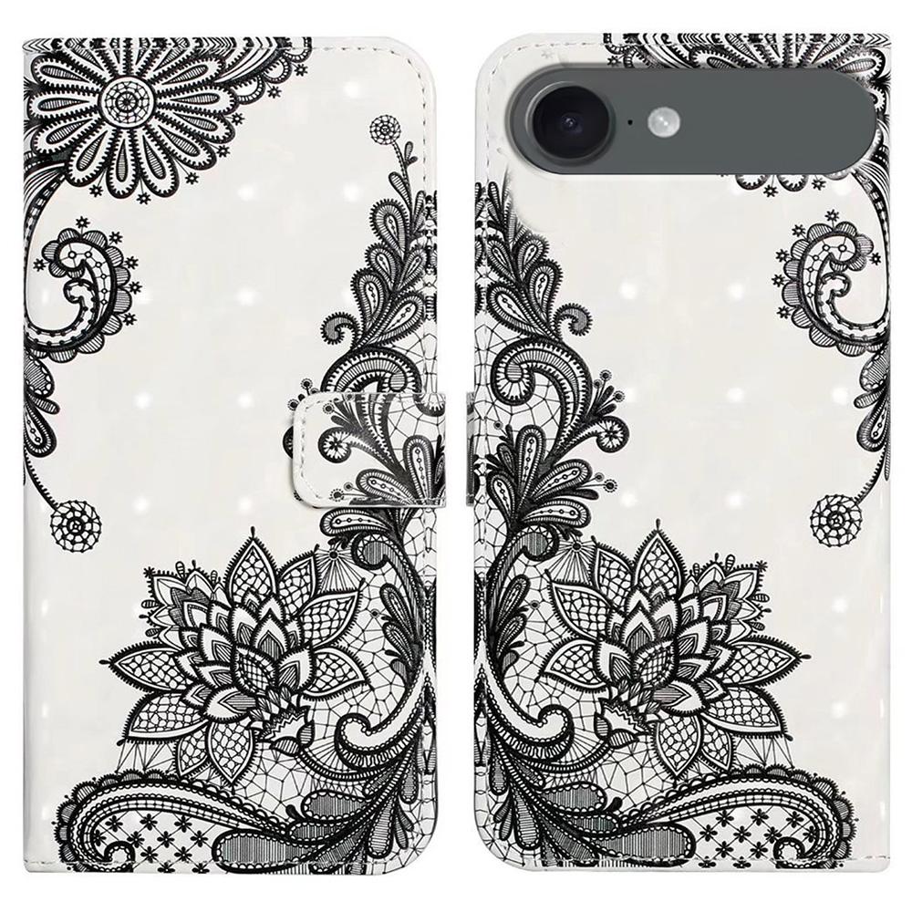 For iPhone 17 Air Case 3D Creative Pattern PU Leather Stand Phone Cover