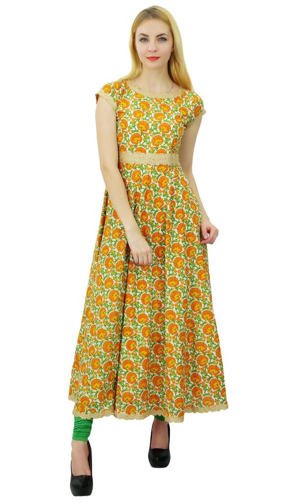 Phagun Women Ethnic Top Dress Designer Kurta Cotton Floral Anarkali Kurti