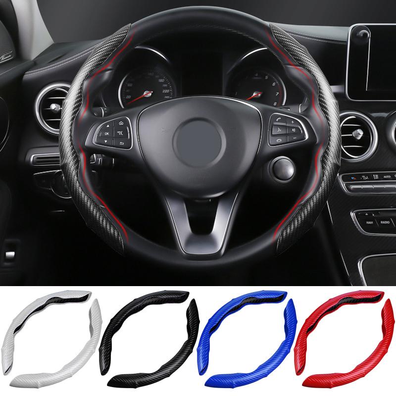 PU carbon fiber car steering wheel cover, without inner ring design, size 32mm automotive accessory