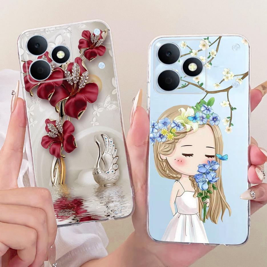 Чехол для Realme Note 80 4G RMX5388 Милый Кот Цветы Рисованный Чехол Мягкий Силиконовый Чехол Для Realme Note 80 Note80 Задняя Крышка Fundas