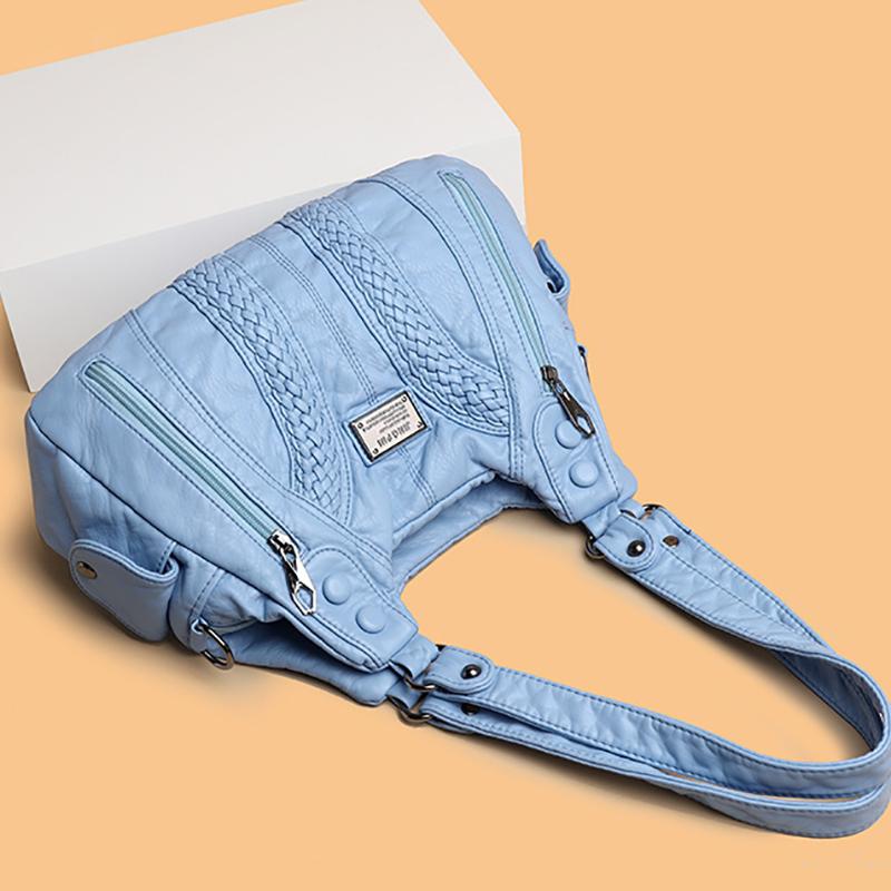 Роскошные дизайнерские женские кожаные сумки через плечо, повседневные сумки кроссбоди с несколькими карманами, вместительные сумки