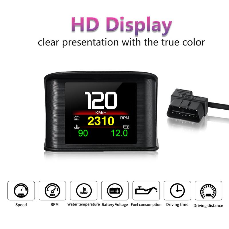 P10/P10-PRO Автомобильный проекционный дисплей OBD2 Умная цифровая приборная панель Проекционный дисплей Расход топлива OBD Компьютер для вождения Датчик температуры