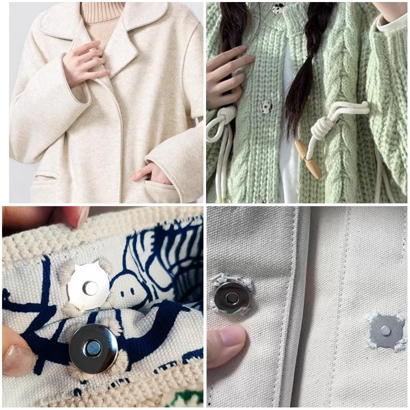 10 комплектов магнитных кнопок, металлических пришивных пуговиц в виде цветка сливы, застежек для кошельков, сумок, одежды, аксессуаров для самостоятельного изготовления