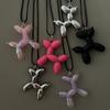 Black Rope Balloon Dog Pendant Necklace Women's High-End Sense Niche Design Sweater Chain Unique Hip-Hop Couple Jewelry