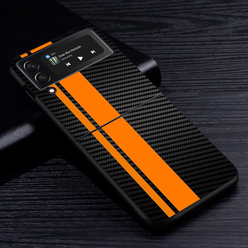 Чехол для мобильного телефона Samsung Galaxy Z Flip4 Flip3 5G черный чехол Z Flip 3 жесткий ПК роскошный чехол Zflip3 Funda Capa Car Carbon Fibre