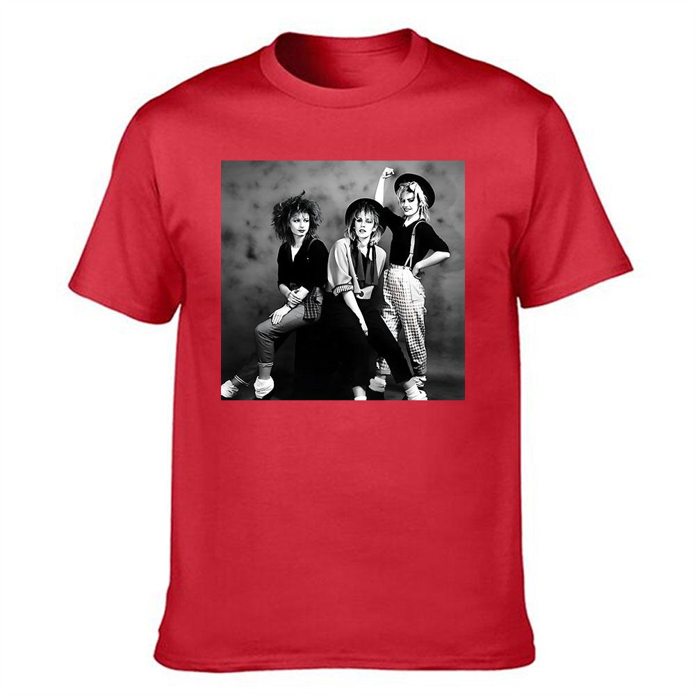 Unisexs Cotton Short Sleeve Tshirt With 80s Retro Female Band Print Vintage Rock Style Casual Tee For Daily Wear