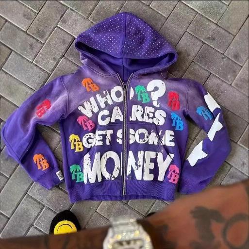European and American Harajuku High Street Dark Wind Letter Printed Hoodie Personality Advanced Sense Loose Hip Hop