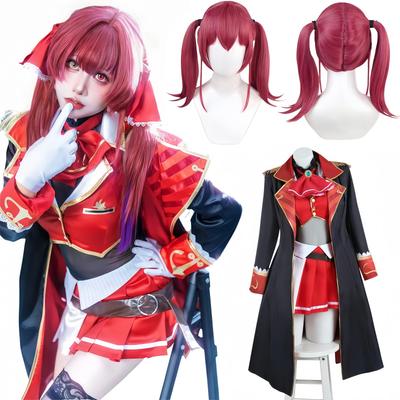 Косплей VTuber Косплей Houshou Marine Косплей VTuber Косплей Marilyn Houshou Marin Косплей Капитан Виртуальный Ютубер Косплей VTuber [NOKIJP] Костюм, Костюм,