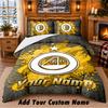 Aberdeen FC Pattern Bedding 3Pcs Set Custom Name, Bed Sheet And Pillowcases For Home Bedroom