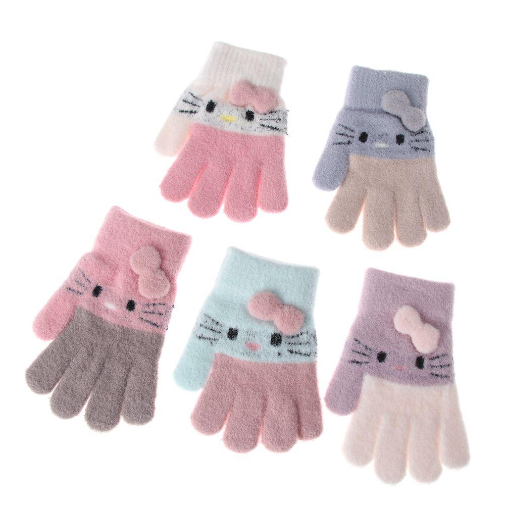 Years Rabbit Wool Soft Children's Gloves Knitted Thermal Gloves Full Finger Mittens Kids Gloves
