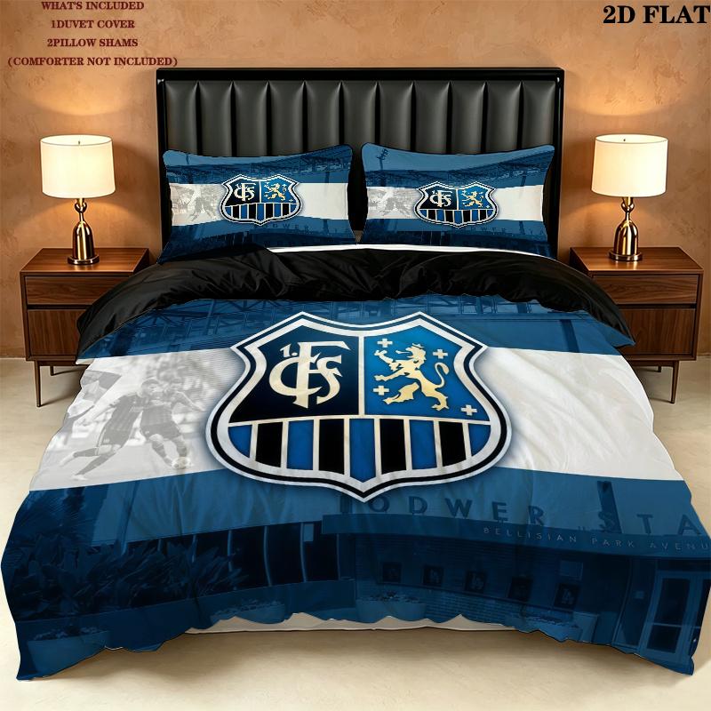 1. FC Saarbrücken Pattern Bedding Quilt Set Home Decoration Gift (1 * duvet cover + 2 * pillowcase without core)