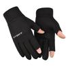 Cycling Gloves Men's Winter Leakage Two-finger Sports Touch Screen Velvet Warm Outdoor Fishing Cycling Warm Gloves