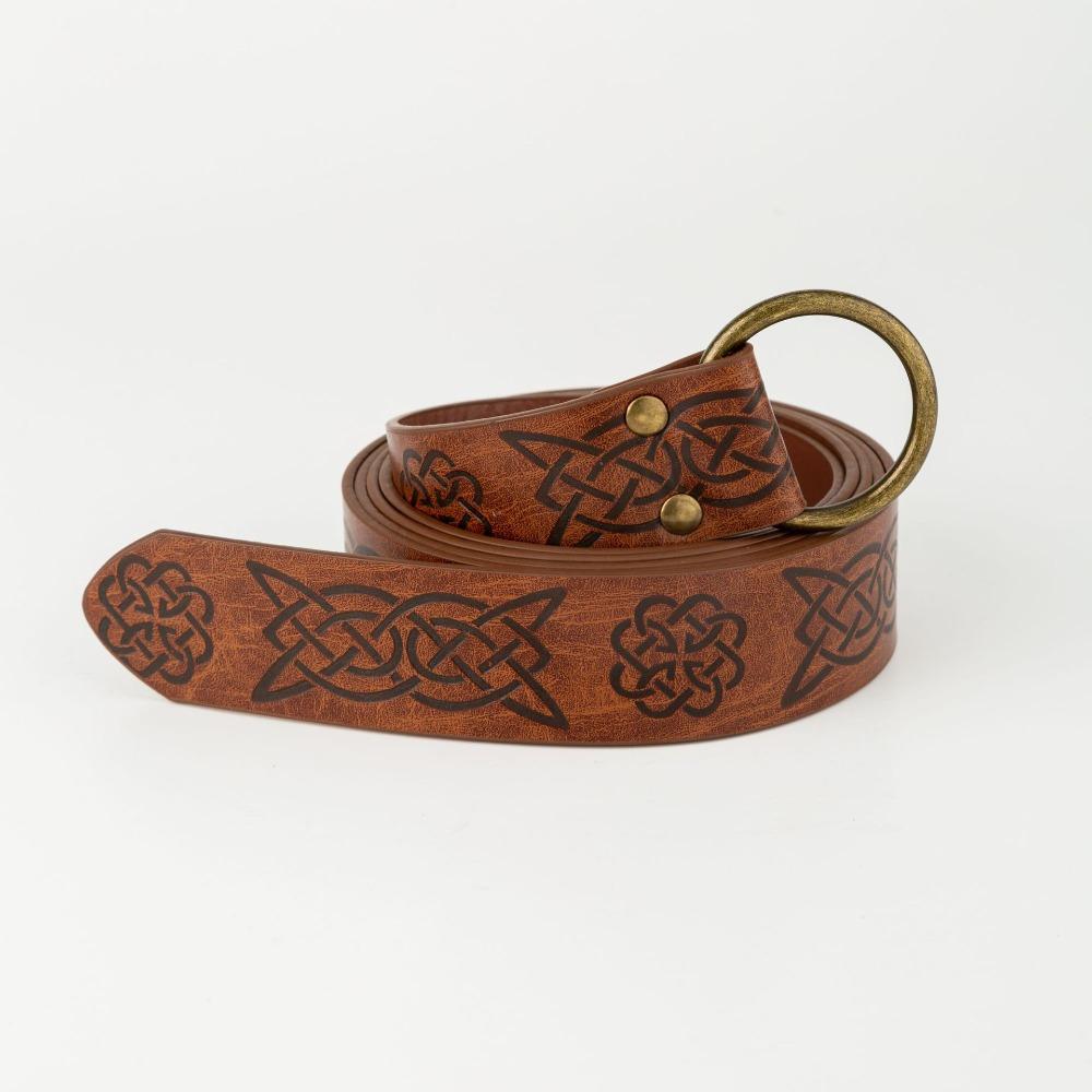 Ремень с тиснением в кельтском стиле из искусственной кожи, средневековый пояс, ретро-ремень эпохи викингов эпохи Возрождения, фото Pros