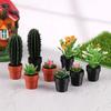 Mini Model Flower Pot Miniature VasePlant Potted ModeldiyGreen Plant Sand Table House Layout Decoration Model