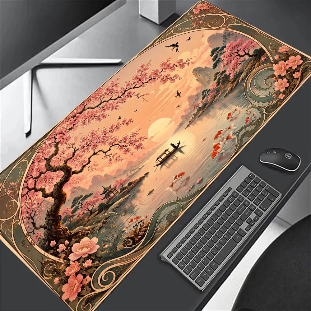 Cherry blossom Mouse Pads Pc Accessories Desk Mat Desk Interior Setup Mousepad Gamer Playmat Room Decoration Rug Big Mousepepad
