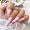 24 шт. Накладные ногти градиентного цвета средней длины, полное покрытие, многоразовые, накладные ногти с гелевыми наклейками, аксессуары для ногтей для девушки, леди
