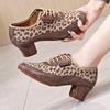 Women Ballroom Dance Shoes Leopard Print Middle Heel Ladies Women Latin Dance Shoes Jazz Tango Teacher Dancing Shoes