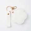 New Flower Design Pocket Makeup Portable Pu Leather Small Travel Hand Mirror Custom With Metal Keychain