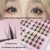 Barbie Cartoon Eye False Eyelashes - Natural Black Thin Stem Clusters for Beginners