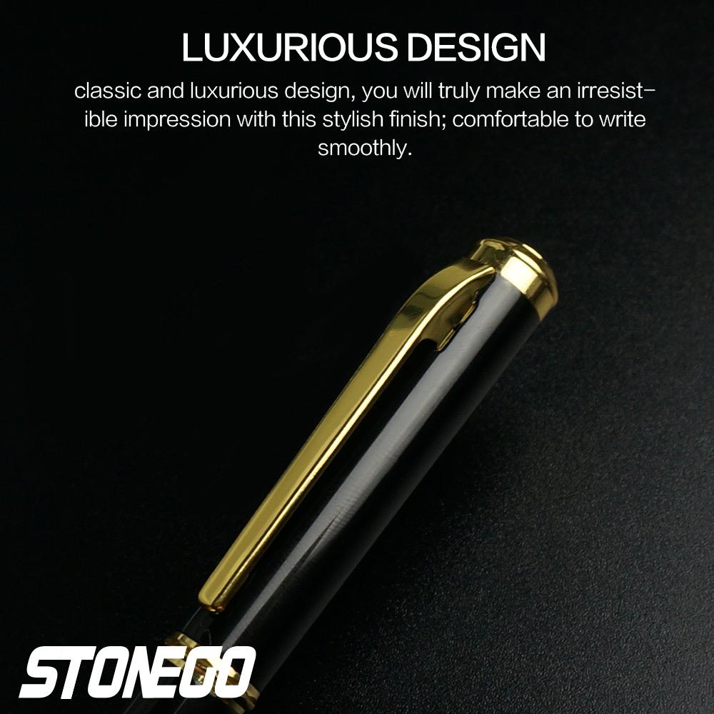 STONEGO Стильная металлическая перьевая ручка, металлические чернильные ручки с конвертером для заправки чернил, элегантный лакированный корпус, ручки для каллиграфии