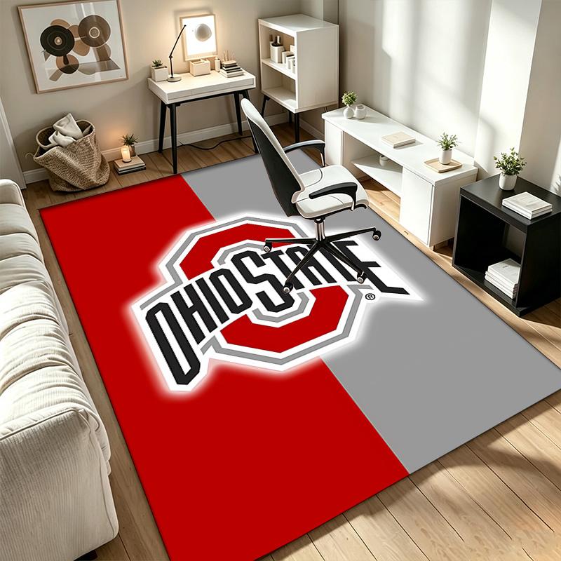Ohio State Buckeyes A rug suitable for office chair areas living rooms and computer desks perfect for home offices and an ideal holiday gift