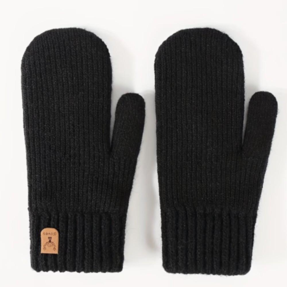 Fluffy Double-Layer Mittens Warm Knit Mittens Fashion Warm Gloves Daily Wear