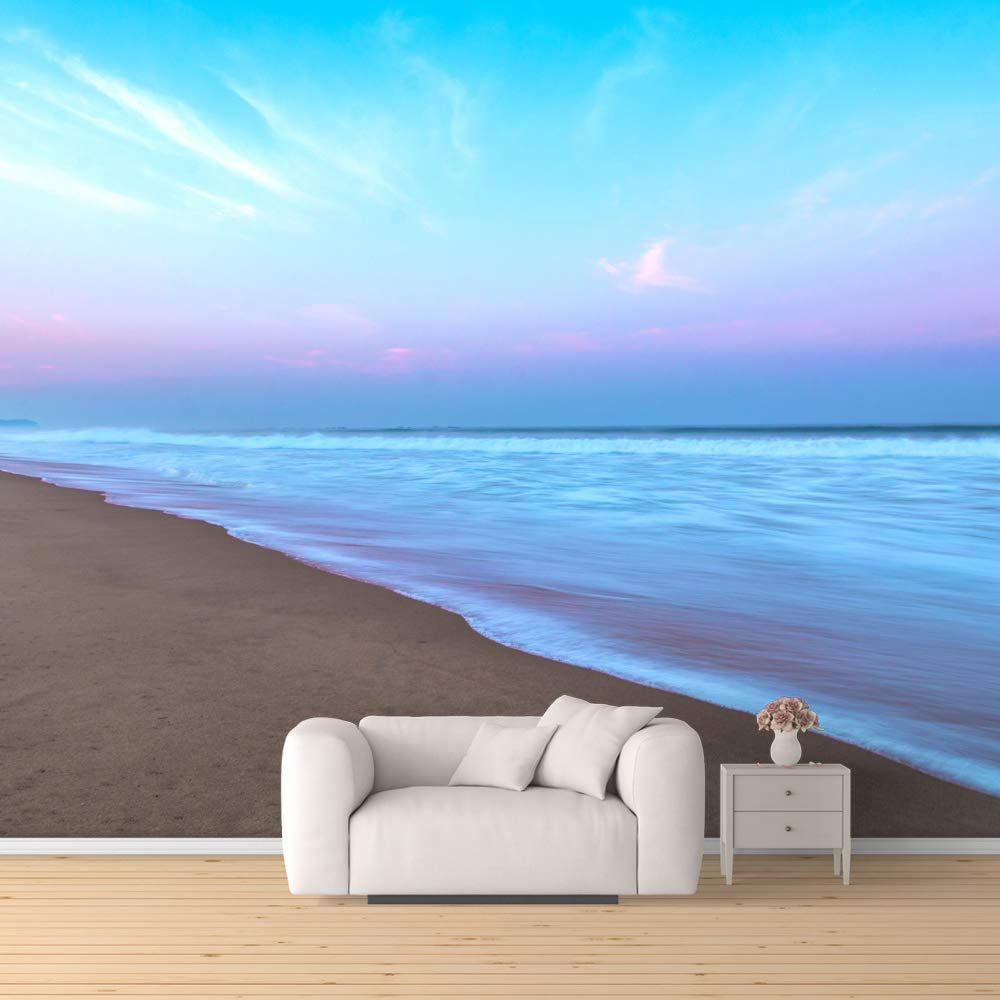 Beach Wallpaper Romantic Beach Mural Removable Beach Wallpaper Wall Sticker for Bedroom Living Room
