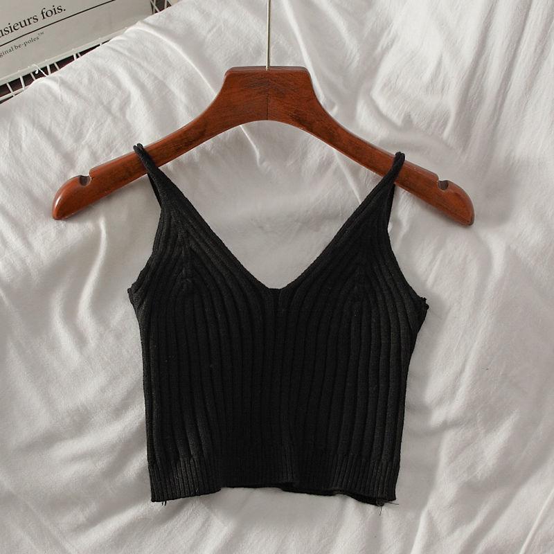 Сексуальные укороченные топы, вязаный топ на бретельках, женская летняя майка с открытой спиной, модный топ в рубчик, женский укороченный жилет без рукавов