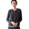 2025 Autumn-Winter Cashmere Color Block Two-Piece Knit Cardigan Sweater