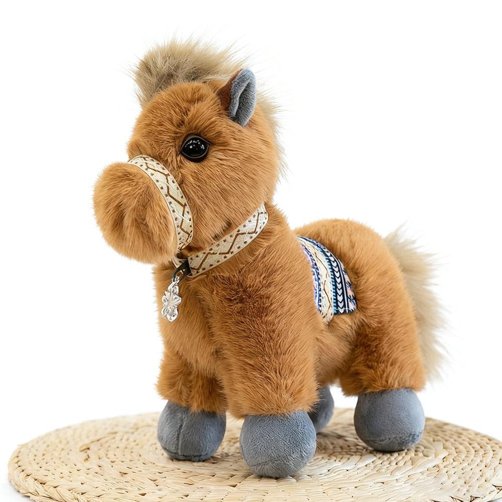 Miniature Pony Plush Toy 23cm Stuffed Horse Adorable Pony Doll  Zodiac Year of the Horse Gift