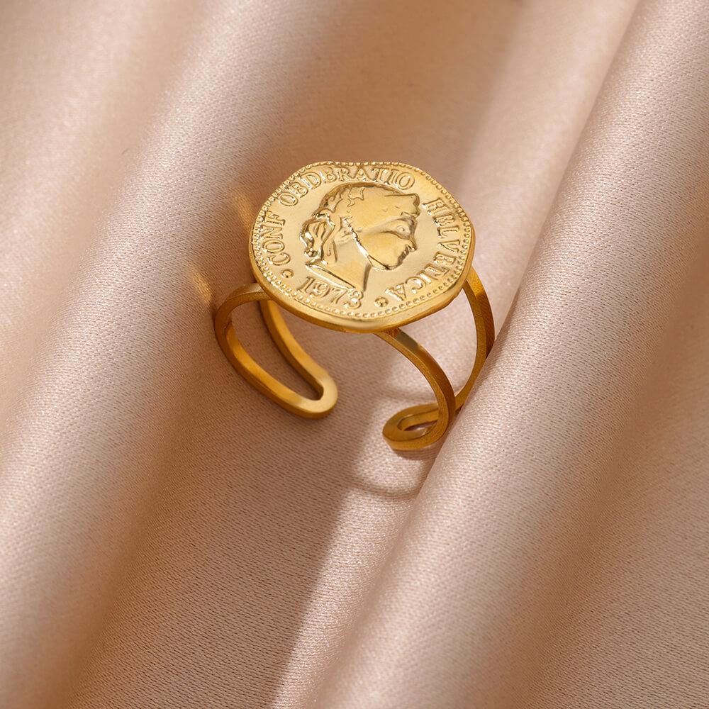 Fashion Sun Open Rings For Women Men Gold Color Stainless Steel Sun Ring Wedding Couple Aesthetic Jewelry Gift bijoux femmes