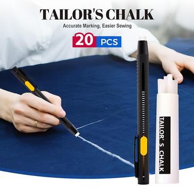 2 Ручки+20 Премиальных Стержней Меловой Карандаш Пэчворк Исчезающие Маркеры для Ткани Для DIY Рукоделия Шитья Разметочный Мел Шитье