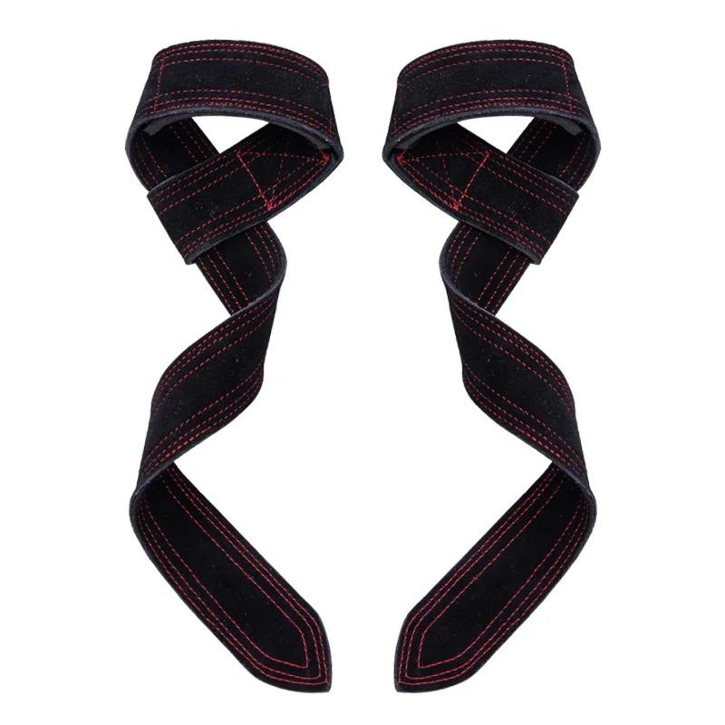 Leather Weight Lifting Wrist Straps Pull-ups Bands Fitness Bodybuilding Training Gym Lifting Straps with Non Slip 1 Pair of Weight Lifting Straps