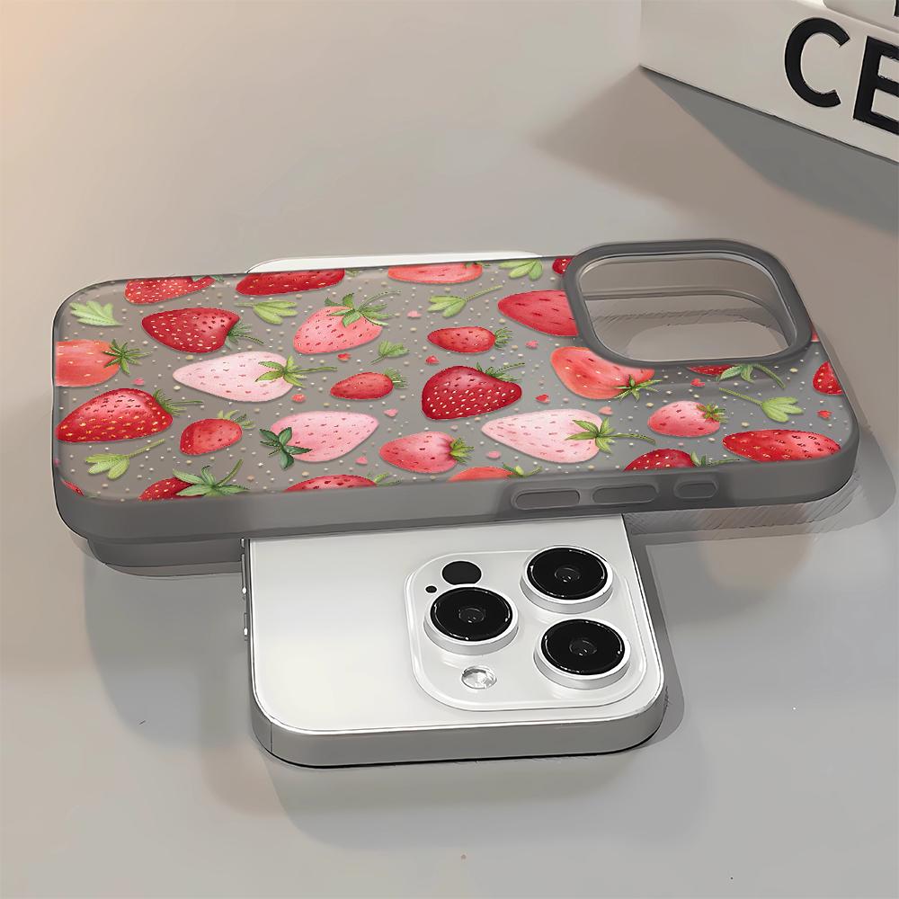 3D милый силиконовый чехол с клубникой для iPhone 16 11 15 Plus 12 14 17 13 Pro Max, милый чехол для телефона для детей и девочек