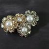 A Set of 10 Pieces of Delicate Pearl Inlaid Sunflower Shape Metal Buttons, Dress Shirt Blazer Cardigan Decorative Flower Buttons