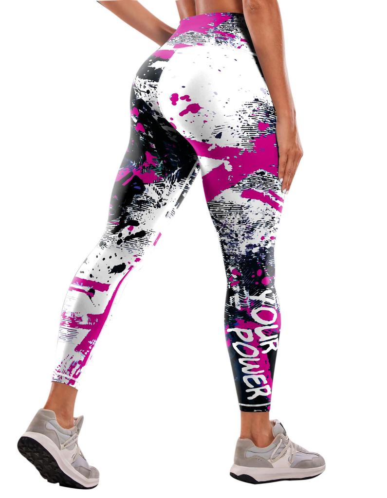 "Women's High-Waist Printed Yoga Pants for Fitness"