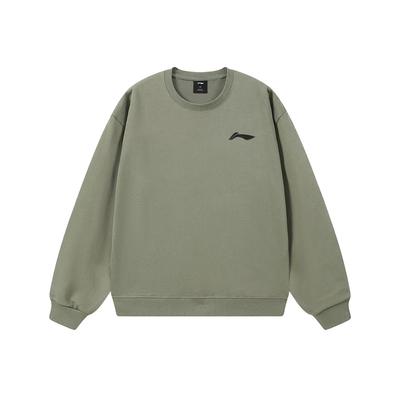 Li Ning Однотонный Удобный Минималистичный Студенческий Стиль Логотип Бег Спорт Повседневный Свитшот с Длинным Рукавом Унисекс свитшот AFDL38-1