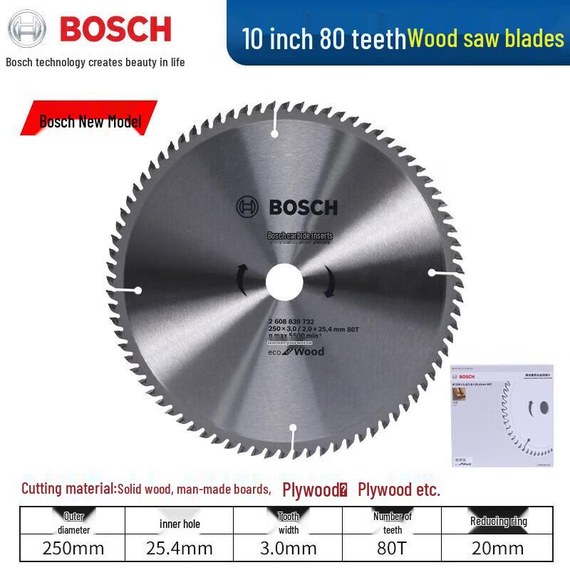 Bosch Alloy Circular Saw Blades for Wood and Aluminum CN plug (adapter included)