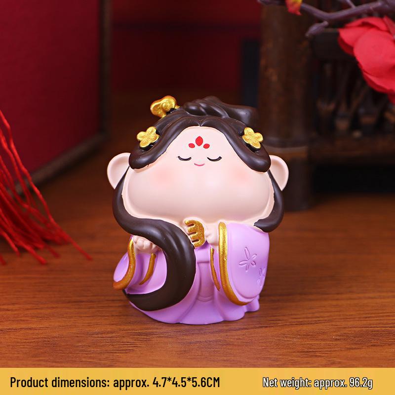 Five-Way God of Wealth Car Console Resin Ornament - Birthday Gift for Friends