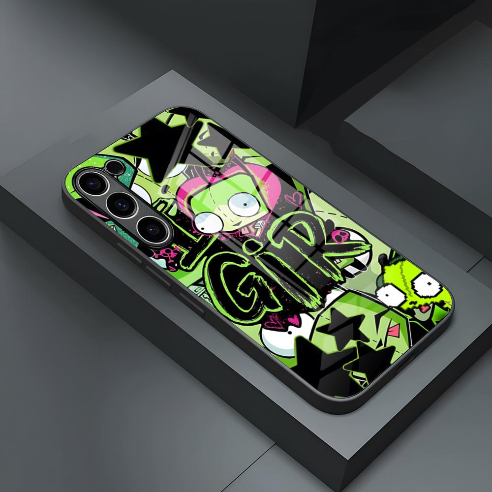 Чехол для телефона Invader Zim для S23 Samsung S26 S24 S25 Ultra S22 S20 Fe S21 Plus A54 A34 A53 A16 Стеклянная крышка