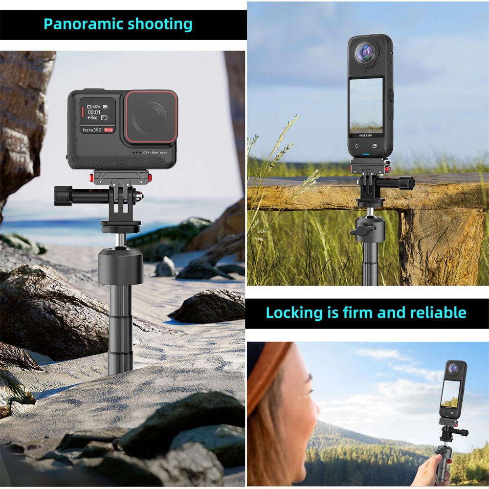 New Magnetic Quick Release Adapter Base for Gopro 12 Insta360 X4 X3 Ace/Ace Pro ONE X2 Action Camera Tripod Adapter Mount Plate
