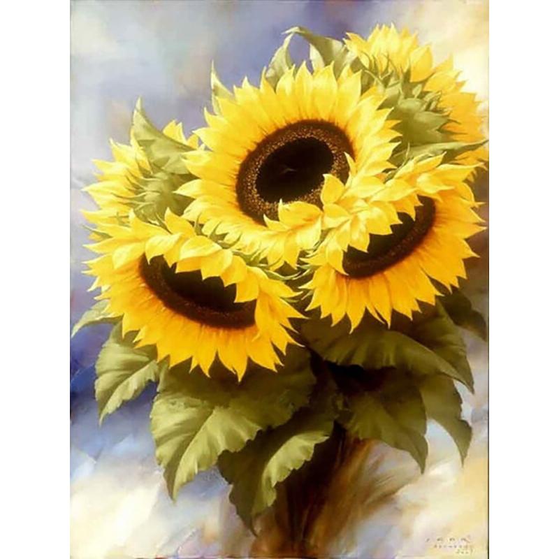 DIY 5D алмазная живопись «Подсолнух», полная круглая дрель, цветочная Алмазная вышивка, наборы для вышивки крестом, мозаика, настенное искусство из смолы, домашний декор