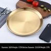 Korean Style Gold Stainless Steel Round Dinner Plate Set