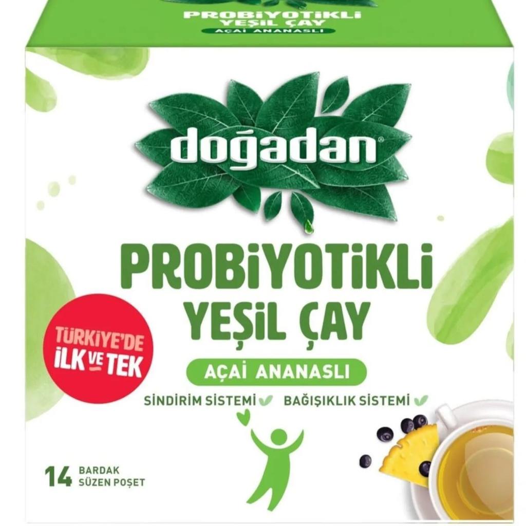Пробиотический зеленый чай с асаи и ананасом – поддержка иммунитета и пищеварения, 14 пакетиков травяного чая