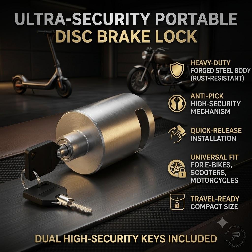 E-Bike Scooter Motorcycle Portable Quick Release Disc Brake Lock Anti-Theft Security Disk Lock with Keys Cycling Accessories 4