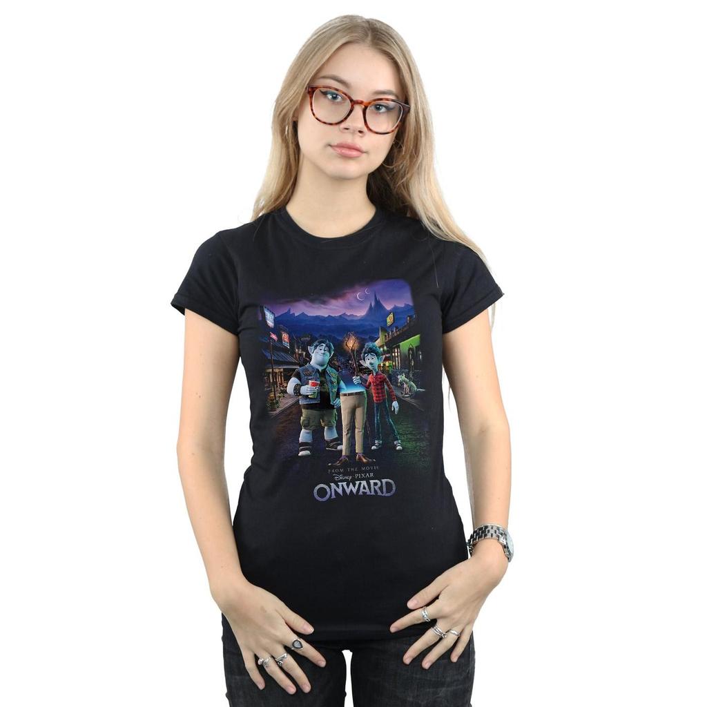 Disney Womens/Ladies Onward Character Poster Cotton T-Shirt