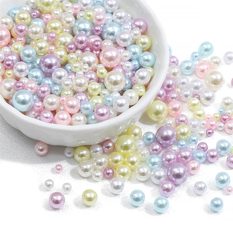 200 шт., 3-8 мм, цветные бусины из АБС-пластика, круглые искусственные жемчужные бусины для самостоятельного изготовления ювелирных изделий, украшения дома, художественный искусственный жемчуг для наполнителей ваз