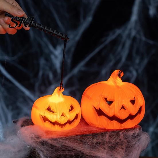 Outdoor Halloween Decoration Pumpkin Lantern, Spooky Handheld Light Up Lantern Lamp for Party Favors, Indoor Decor Durable