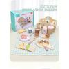Picnic Basket Hand-held Basket Pretend Play Toys Children's Wooden Simulation Tableware Set Girls' Toys Desserts and Cakes